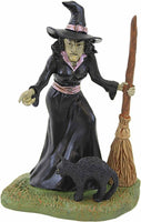 
              Double Trouble Witch Department 56 Snow Village Halloween 6012289 scary broom Z
            