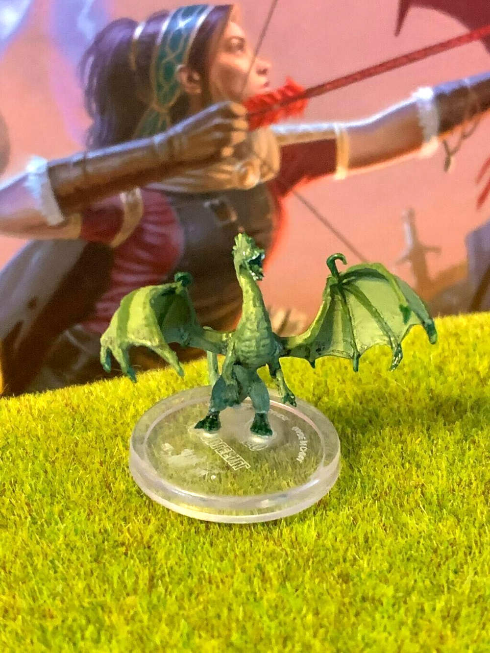 Cradlefall D&D Miniature Dungeons Dragons Wild Beyond Witchlight green wyrmling