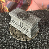 Stone Sarcophagus / Lid 2 pc set painted miniature Dungeon & Dragons D&D terrain