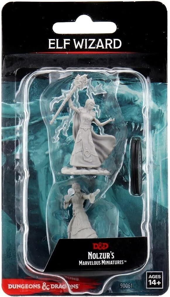 Female Elf Wizard 2 pk Nolzur's D&D miniature Dungeons Dragons unpainted W12 Z