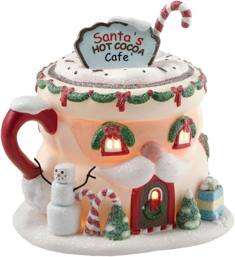 Santa's Hot Cocoa Cafe Department 56 North Pole Village 4020207 Christmas lit