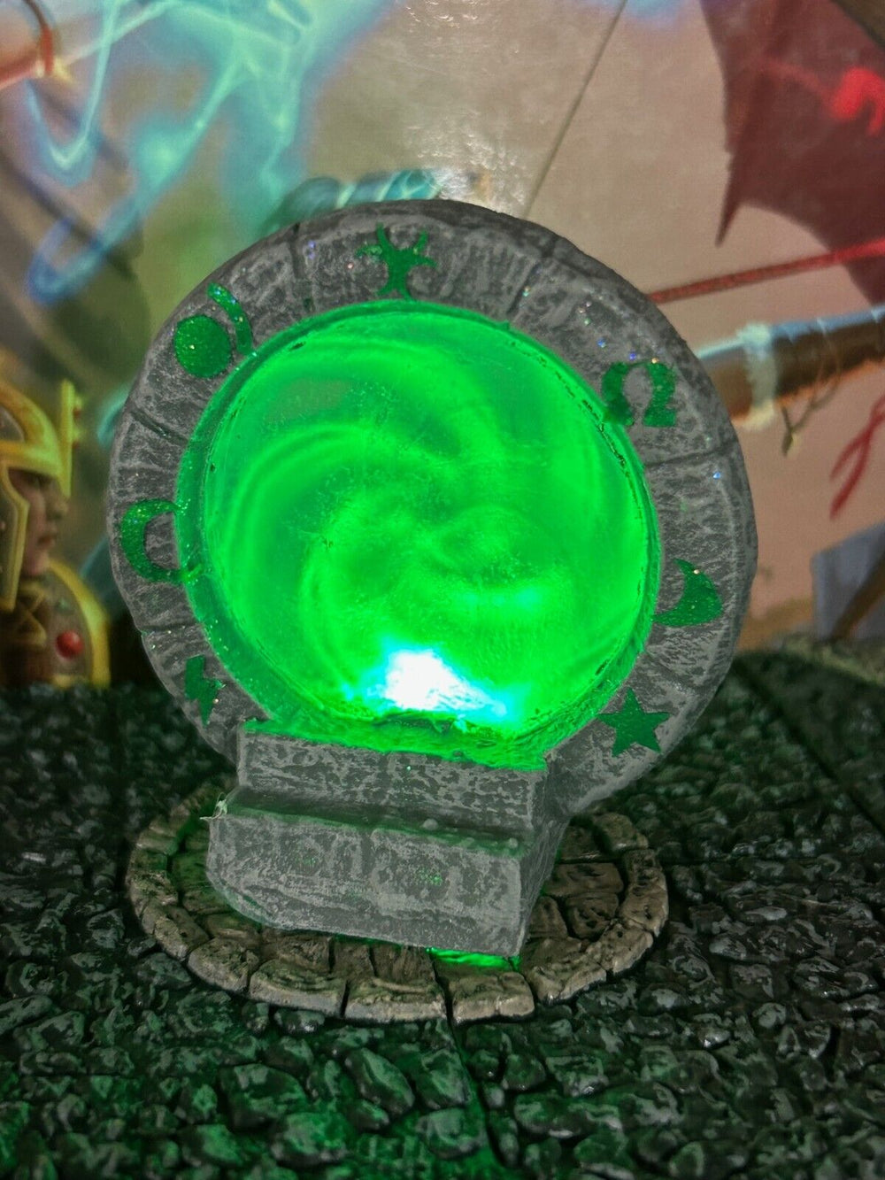 Lit Painted Magic Wizard Portal Gate Light up miniature Dungeon & Dragons D&D Gr