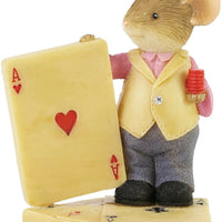 Card Shark Mouse 6009900 Tails with Heart Enesco Christmas figure mice poker Z