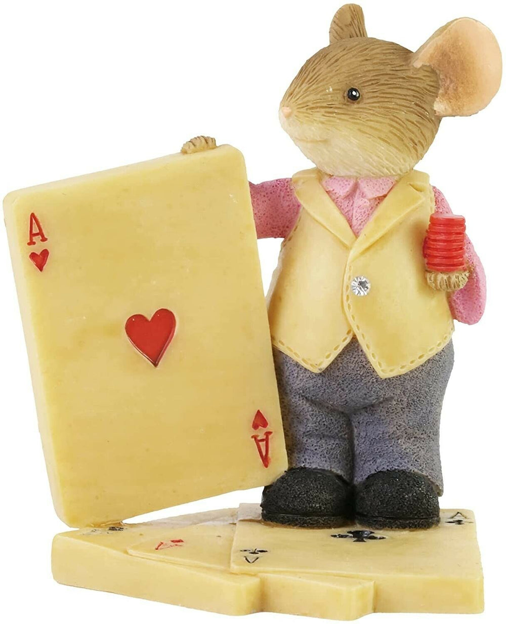 Card Shark Mouse 6009900 Tails with Heart Enesco Christmas figure mice poker Z