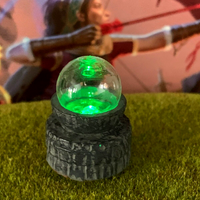 LED Light Up Magic Crystal Ball w/resin stone base Dungeon & Dragons D&D terrain