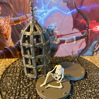 Large Iron Prisoner Cage 3 pc printed painted miniature Dungeon & Dragons D&D