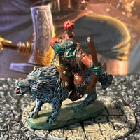 Orc Wolf Rider Vintage Grenadier Miniature D&D Dungeons Dragons archer scout