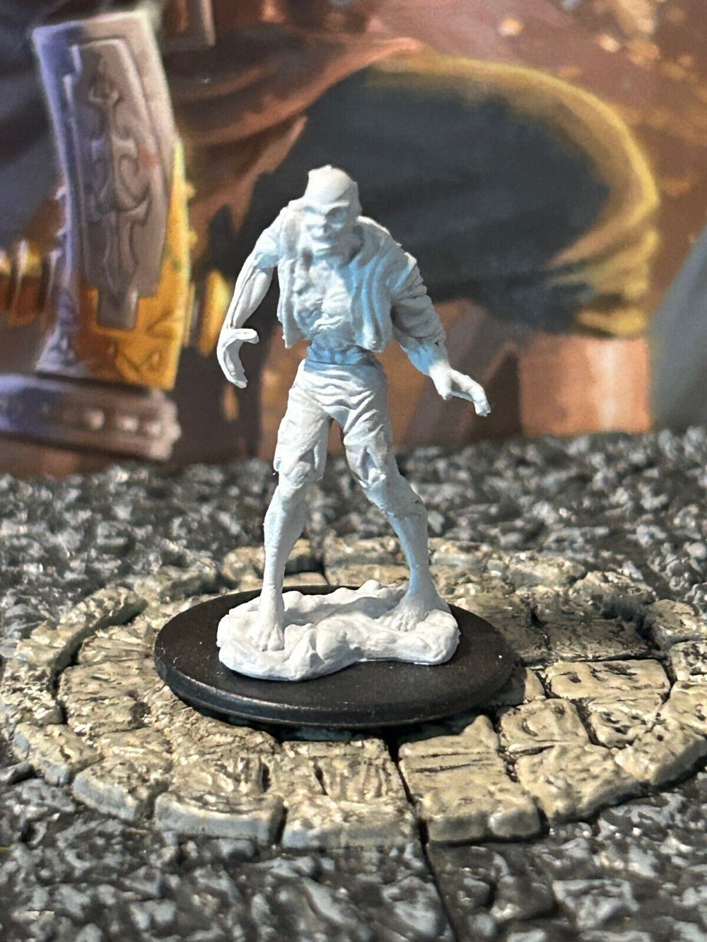 Undead Zombie Warrior D&D plastic primered miniature Dungeons Dragons unpainted