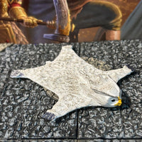 White Owlbear Skin Rug painted miniature Dungeon & Dragons D&D terrain large