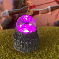LED Light Up Magic Crystal Ball w/resin stone base Dungeon & Dragons D&D terrain