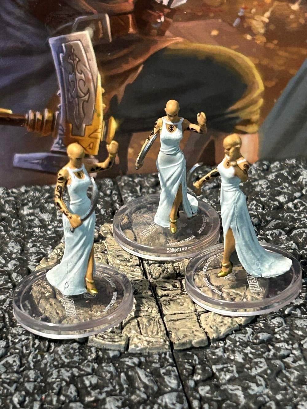 Priest of Osybus x3 Lot D&D Miniature Dungeons Dragons Sand Stone cultist druid