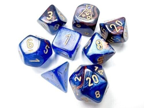 Chessex 30055 Lab Dice Lustrous Azurite Blue dice 8 pc D&D Dungeons and Dragons