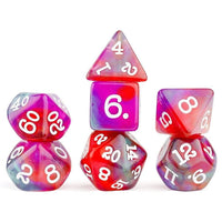 Sirius Dragonfruit Purple Red 7 Dice Set + Extra Pink d20 D&D Dungeons Dragons