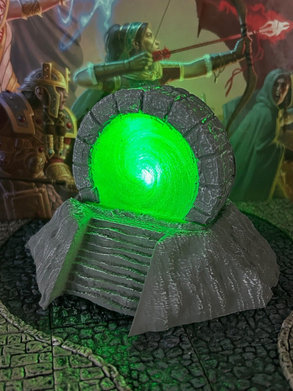 Huge Stone Lit Painted Magic Wizard Portal Gate miniature Dungeon & Dragons D&D