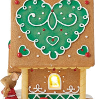 Gingerbread Mouse House Tails with Heart lit building Christmas Holiday 6015294