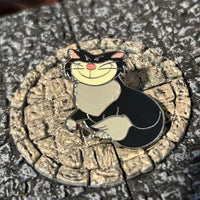 Lucifer Black White Tux Cat SDR White Striped Tail Disney Collectible Trader Pin