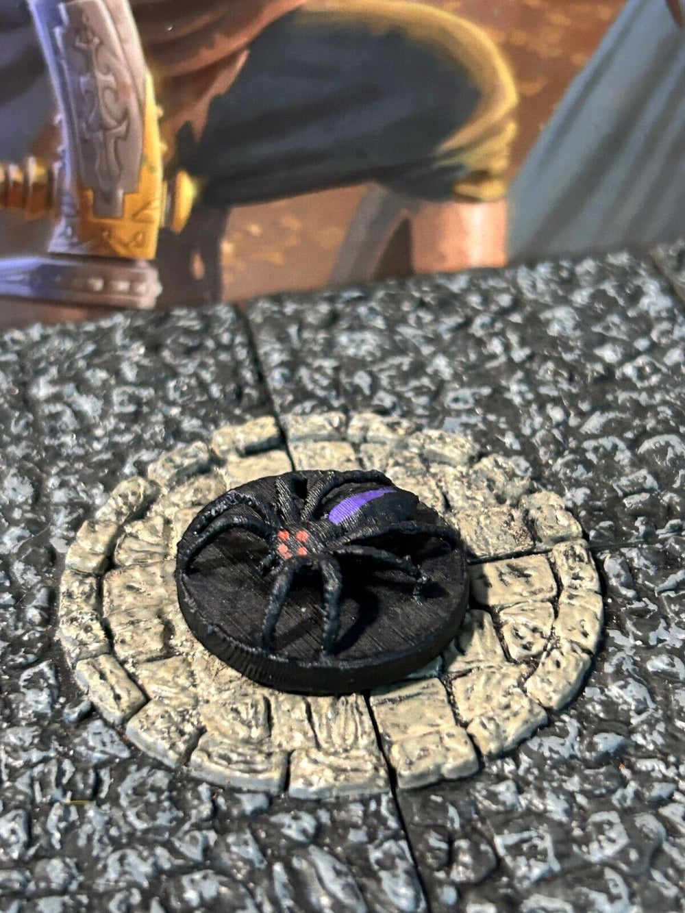 Poison Cave Spider medium printed miniature Dungeon & Dragons D&D giant druid