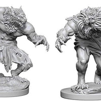 Werewolves 2 pk W4 Nolzur's D&D miniature Dungeons Dragons unpainted medium Z