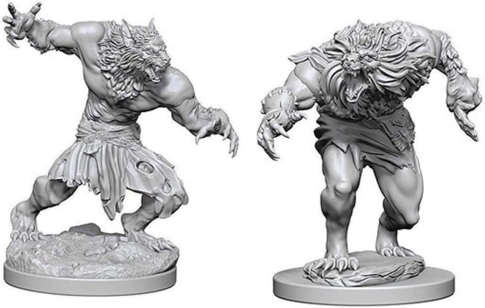 Werewolves 2 pk W4 Nolzur's D&D miniature Dungeons Dragons unpainted medium Z