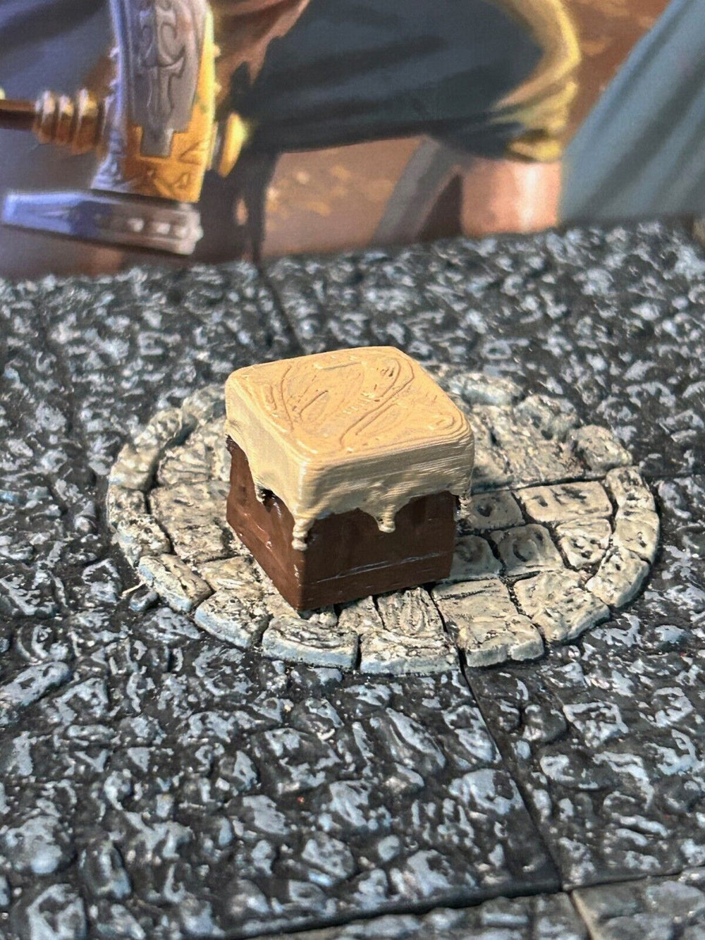 Tarped Small Wood Crate printed painted miniature Dungeon & Dragons D&D terrain