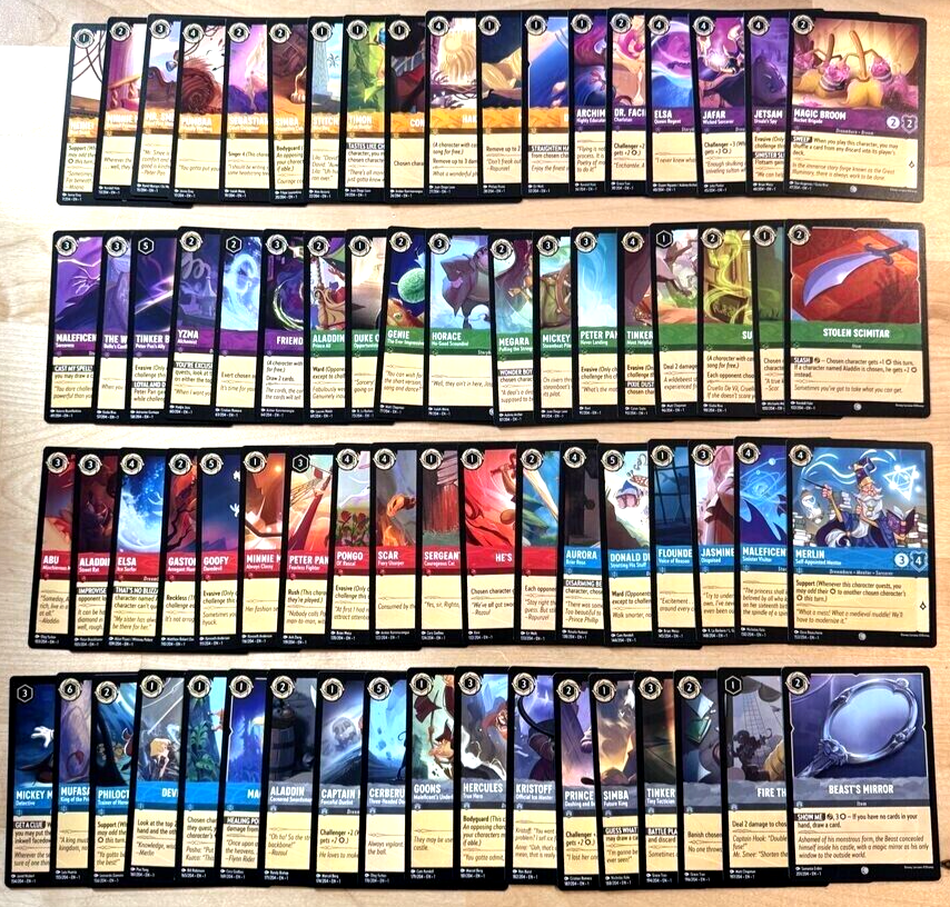 Disney Lorcana The First Chapter Lot of 72 Complete Set Common cards NM Unplayed