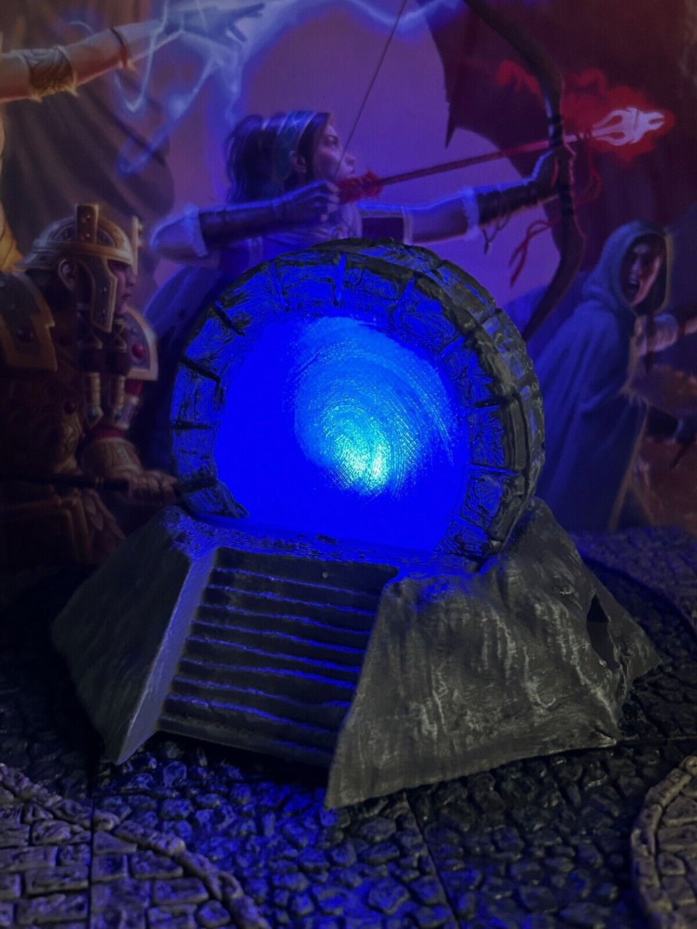 Huge Stone Lit Painted Magic Wizard Portal Gate miniature Dungeon & Dragons D&D