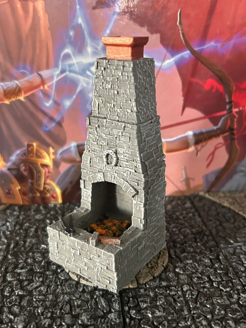 Blacksmith Stone Forge printed painted miniature Dungeon & Dragons D&D terrain