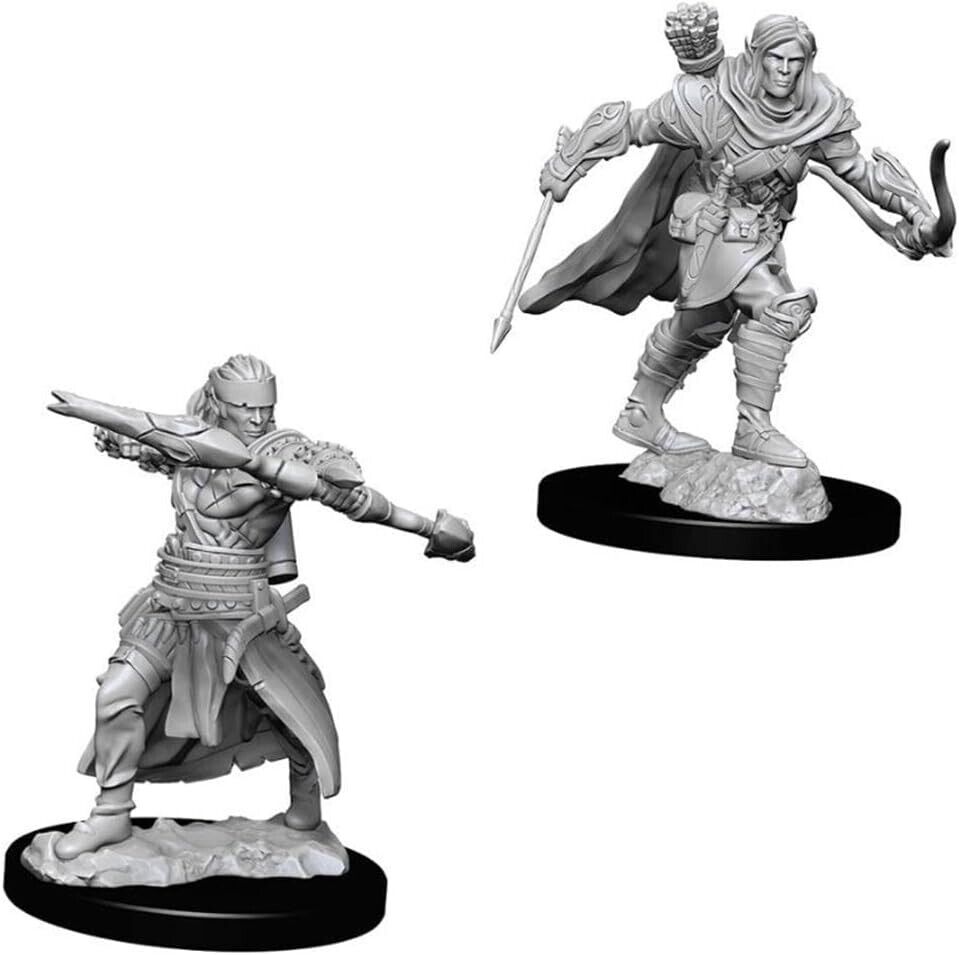 Male Half Elf Ranger 2pk Deep Cuts D&D miniature Dungeons Dragons unpainted W7 Z