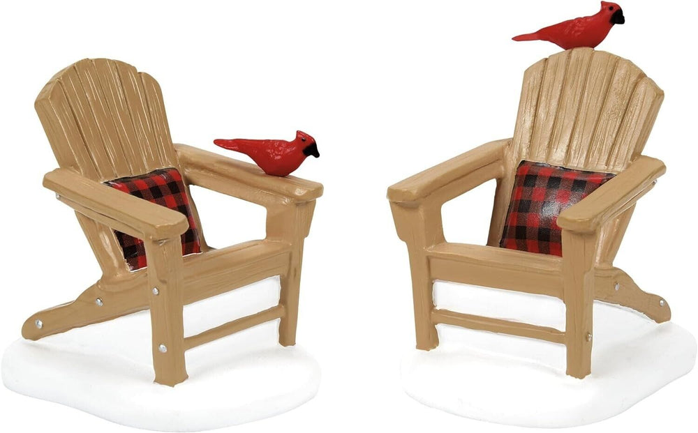 Best Seats Around 2 pcs Department 56 Village Accessories 6013634 cardinal chair