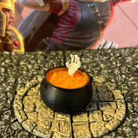 Hag / Witch Cauldron w/ Skeletal Hand miniature Dungeon & Dragons D&D terrain