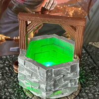 LED Light Up Green Magic Lit Stone Well Dungeon & Dragons D&D terrain printed