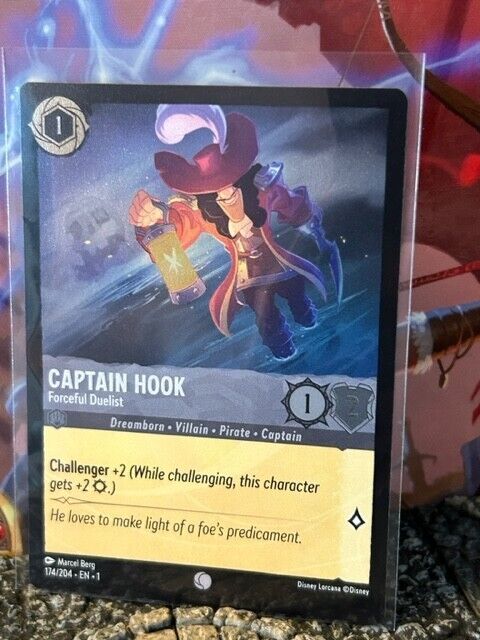 Disney Lorcana Captain Hook Forceful Duelist card FOIL Common The First Chapter