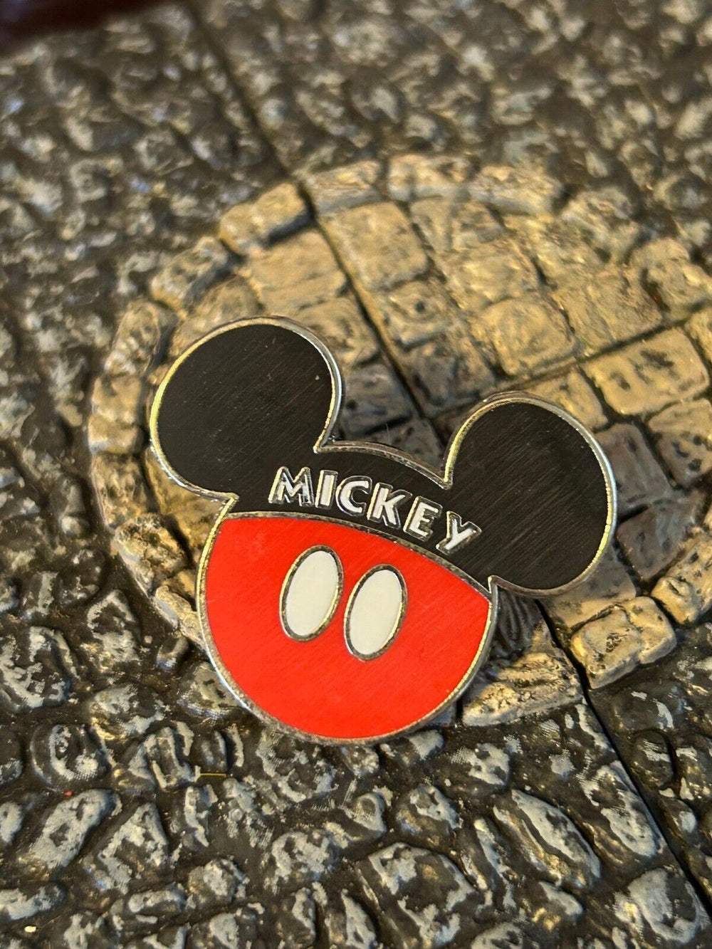 Mickey Mouse Head Shape Pants Name Red Black Ears Disney Collectible Trader Pin