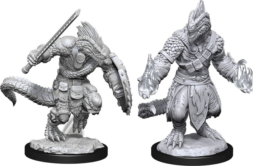 Lizardfolk Barbarian & Cleric Nolzur's D&D miniature Dungeons Dragons unpainted