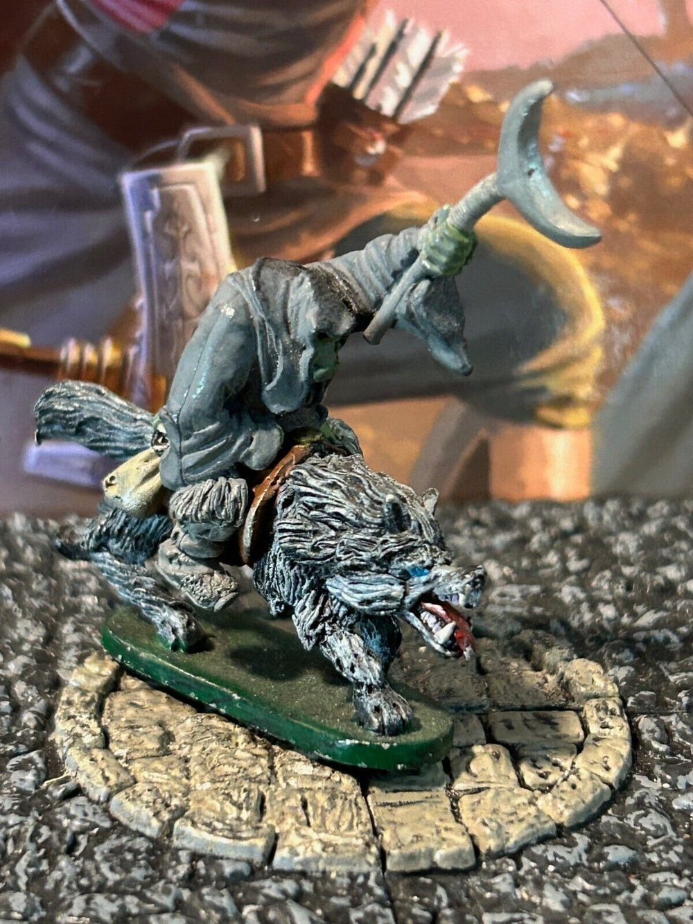 Orc Wolf Rider Vintage Grenadier Miniature D&D Dungeons Dragons shaman wizard