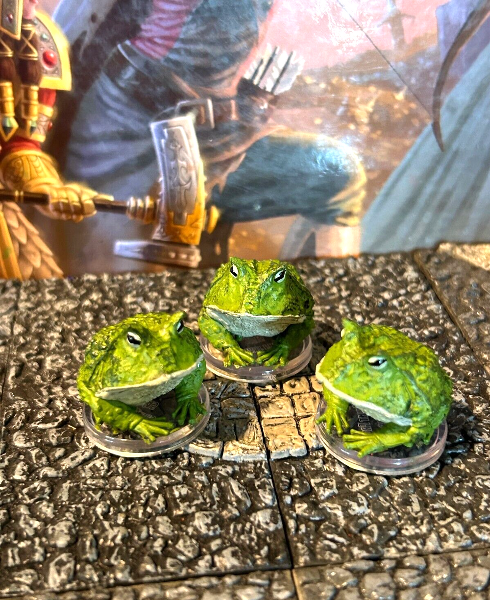 Giant Frog x3 D&D Miniature Dungeons Dragons Quests Infinite Staircase 7 druid