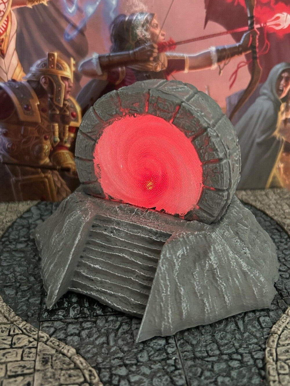 Huge Stone Lit Painted Magic Wizard Portal Gate miniature Dungeon & Dragons D&D