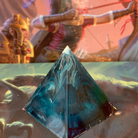 Blue White Swirl Resin Pyramid Dungeon & Dragons D&D crystal terrain 2" Medium