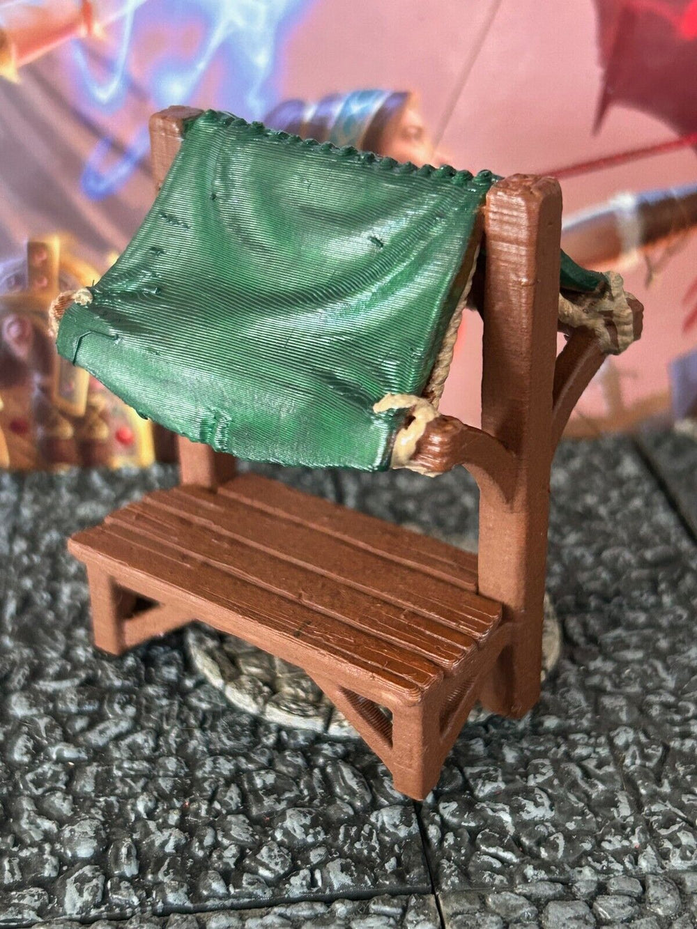 Green Merchant Market Stall miniature Dungeon & Dragons D&D painted terrain town