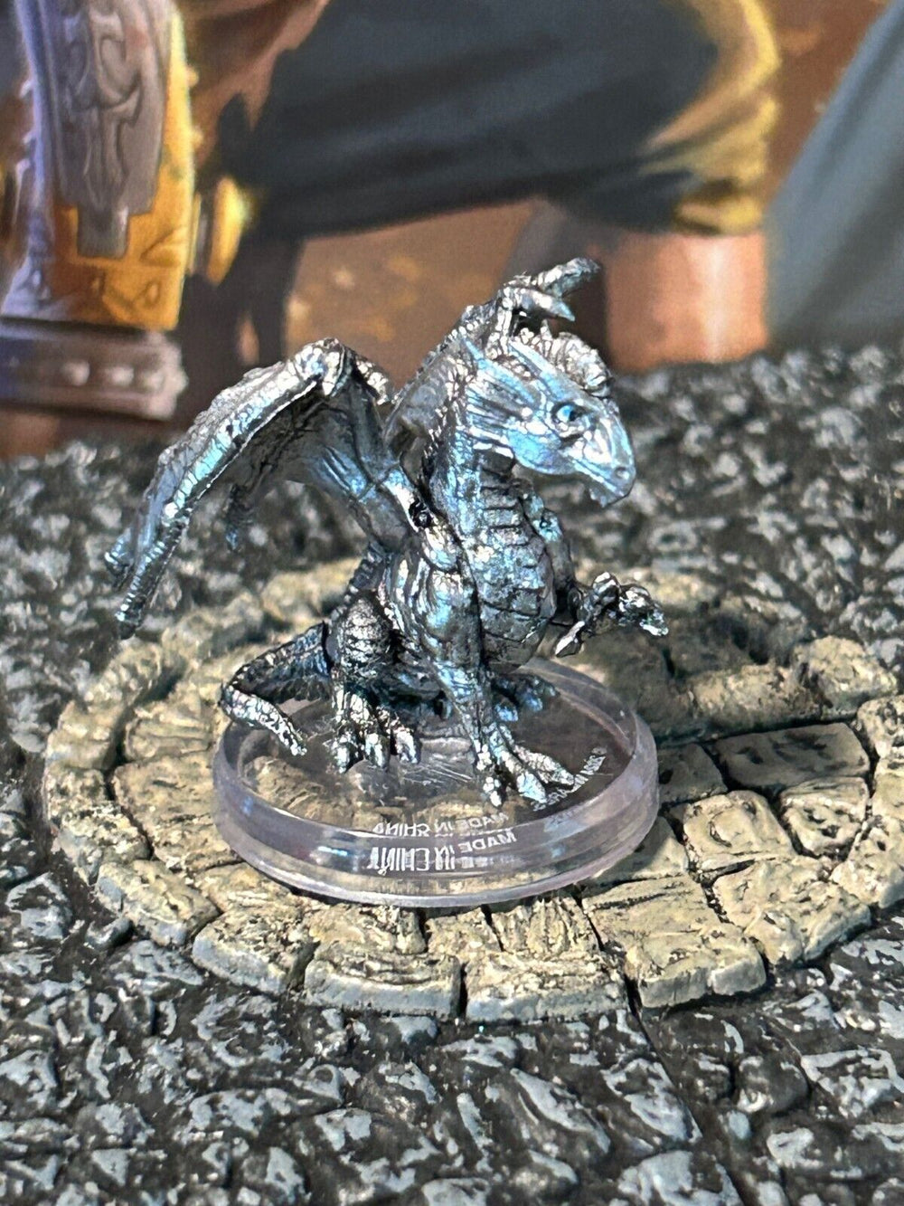 Silver Dragon Wyrmling D&D Miniature Dungeons Dragons Quests Infinite Staircase