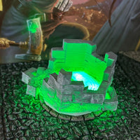 Light Up Green Magic Lit Stone Well Ruins Dungeon & Dragons D&D terrain printed