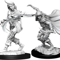 Female Human Rogue 2pk Deep Cuts D&D miniature Dungeons Dragons unpainted W14 Z