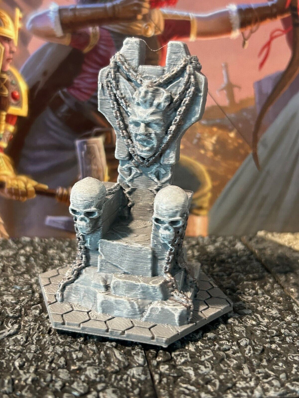 Stone Throne of Skulls & Chains miniature Dungeon & Dragons D&D painted terrain