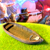 Wooden Boat resin painted miniature Dungeon & Dragons D&D terrain ship rowboat