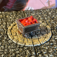 Blood Crystal Mine Cart miniature Dungeon & Dragons D&D painted terrain mining