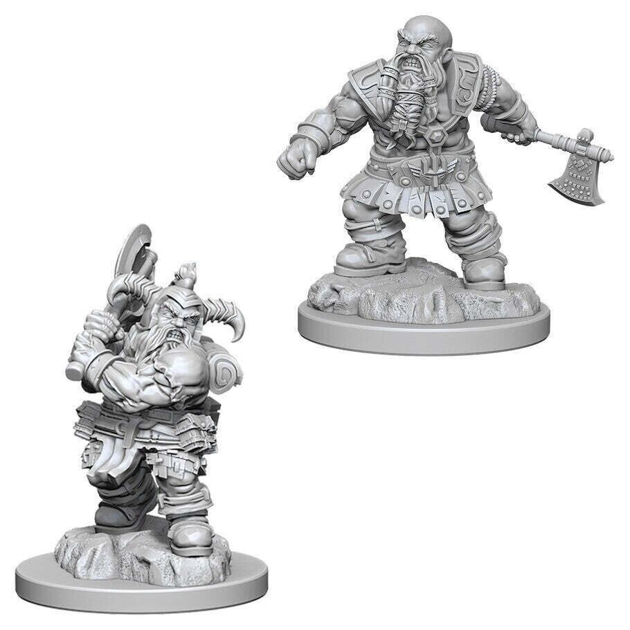 Male Dwarf Barbarian 2pk Nolzur's D&D miniature Dungeons Dragons unpainted W6 Z