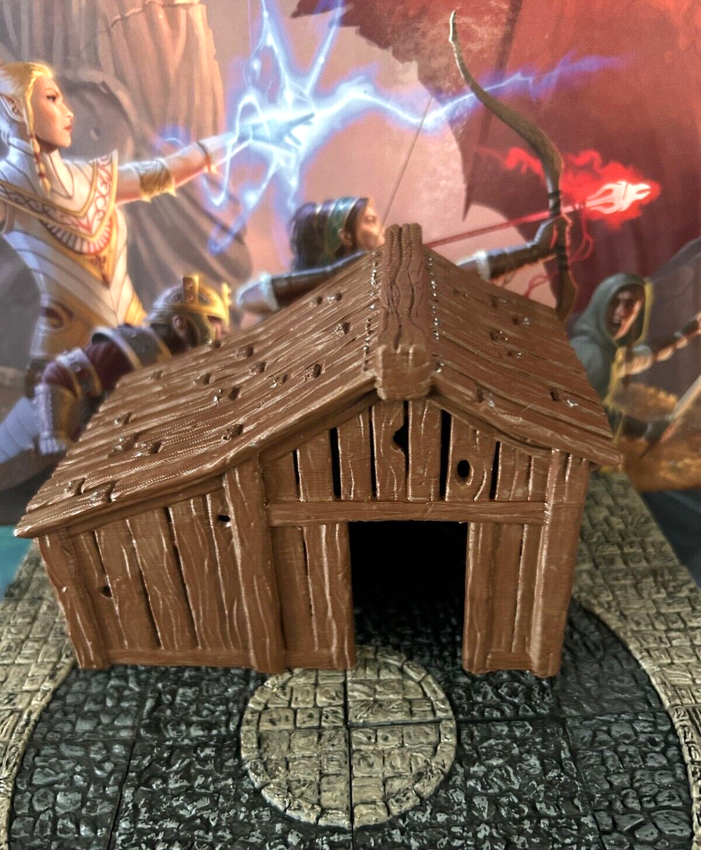 Large Wooden Barn miniature Dungeon & Dragons D&D painted terrain village farm