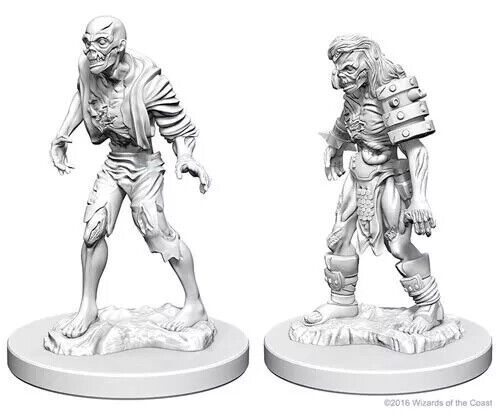 Zombies 2 pk W1 Nolzur's D&D miniature Dungeons Dragons unpainted spawn undead