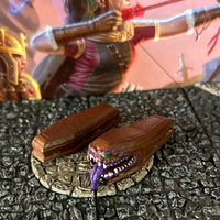 Mimic Coffins 2 pc painted miniature Dungeon & Dragons D&D terrain trap wooden