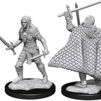 Male Elf Fighter 2 pk Deep Cuts D&D miniature Dungeons Dragons unpainted W13 Z